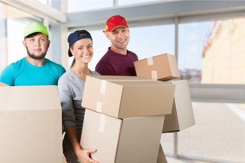 Loading furniture and boxes for a man with van move