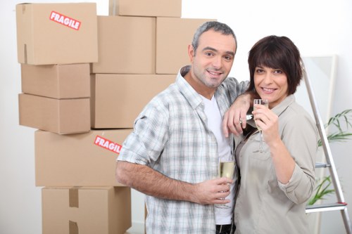 Local house removals team handling a home move in northwest London